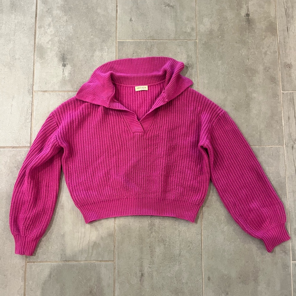 Vestique Vibrant Pink Cowl Neck Sweater